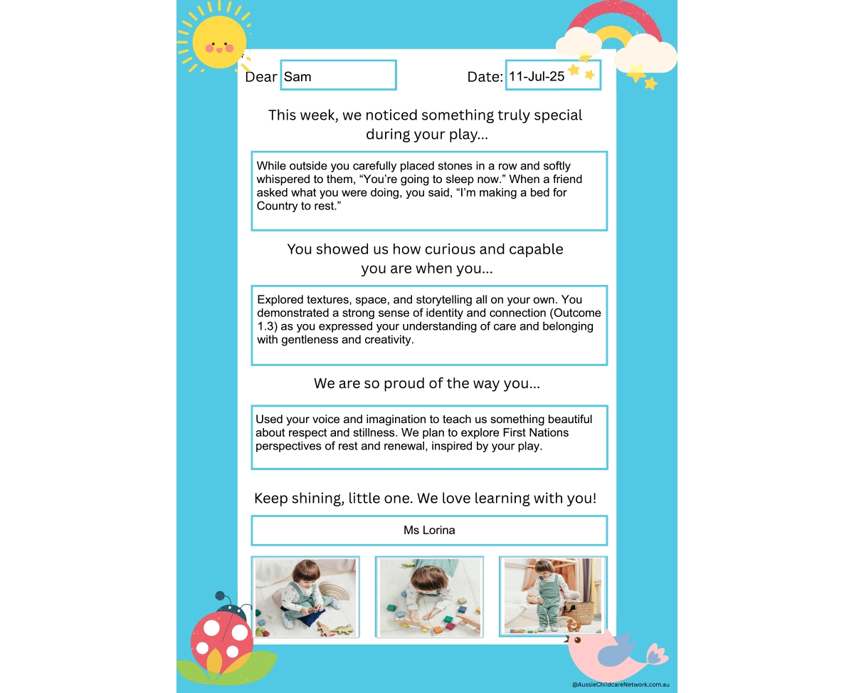 Learning Story Letter