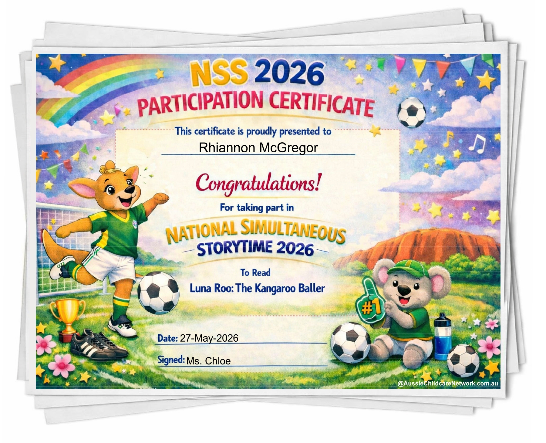 2026 NSS Participation Certificate