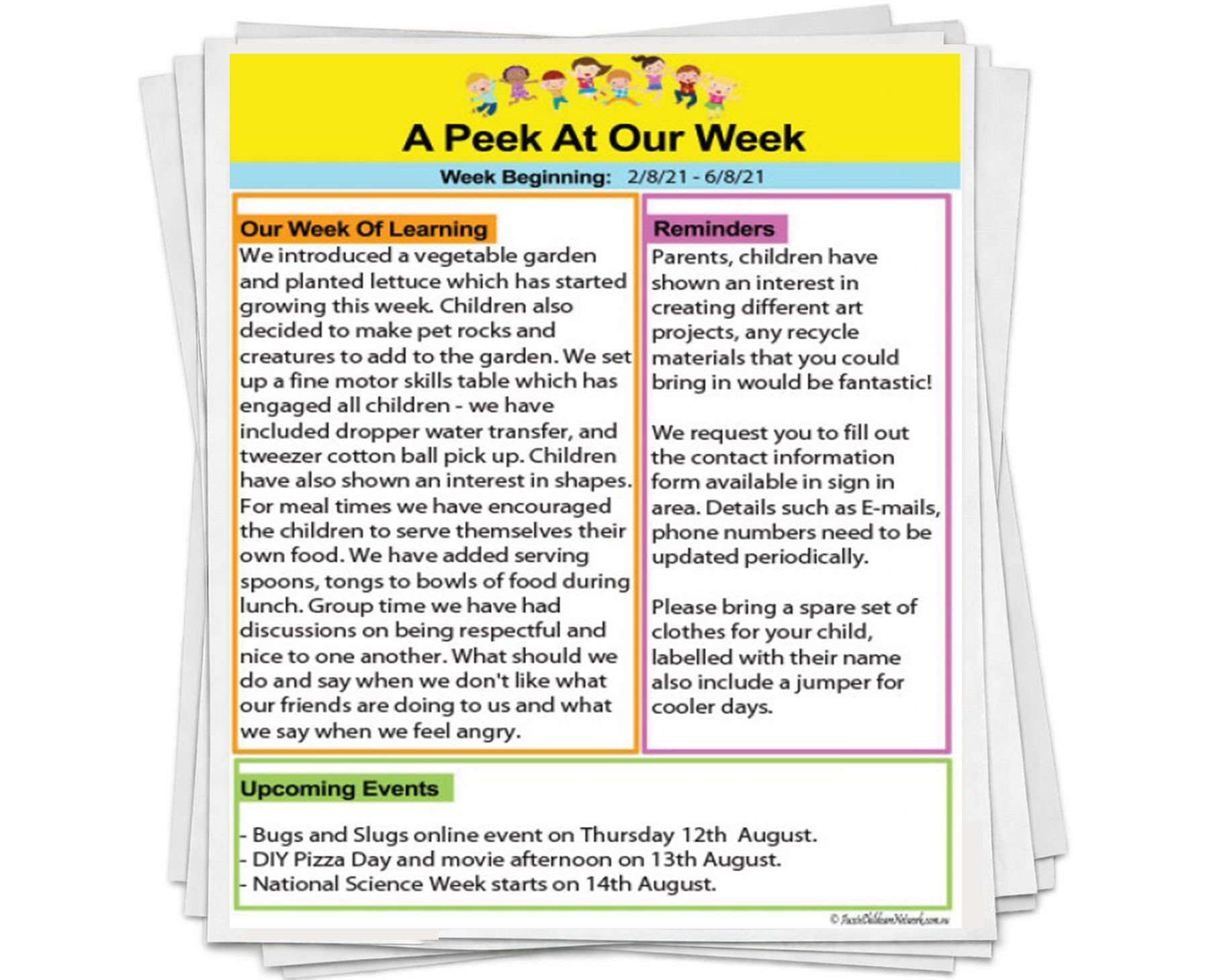 A Peek At Our Week