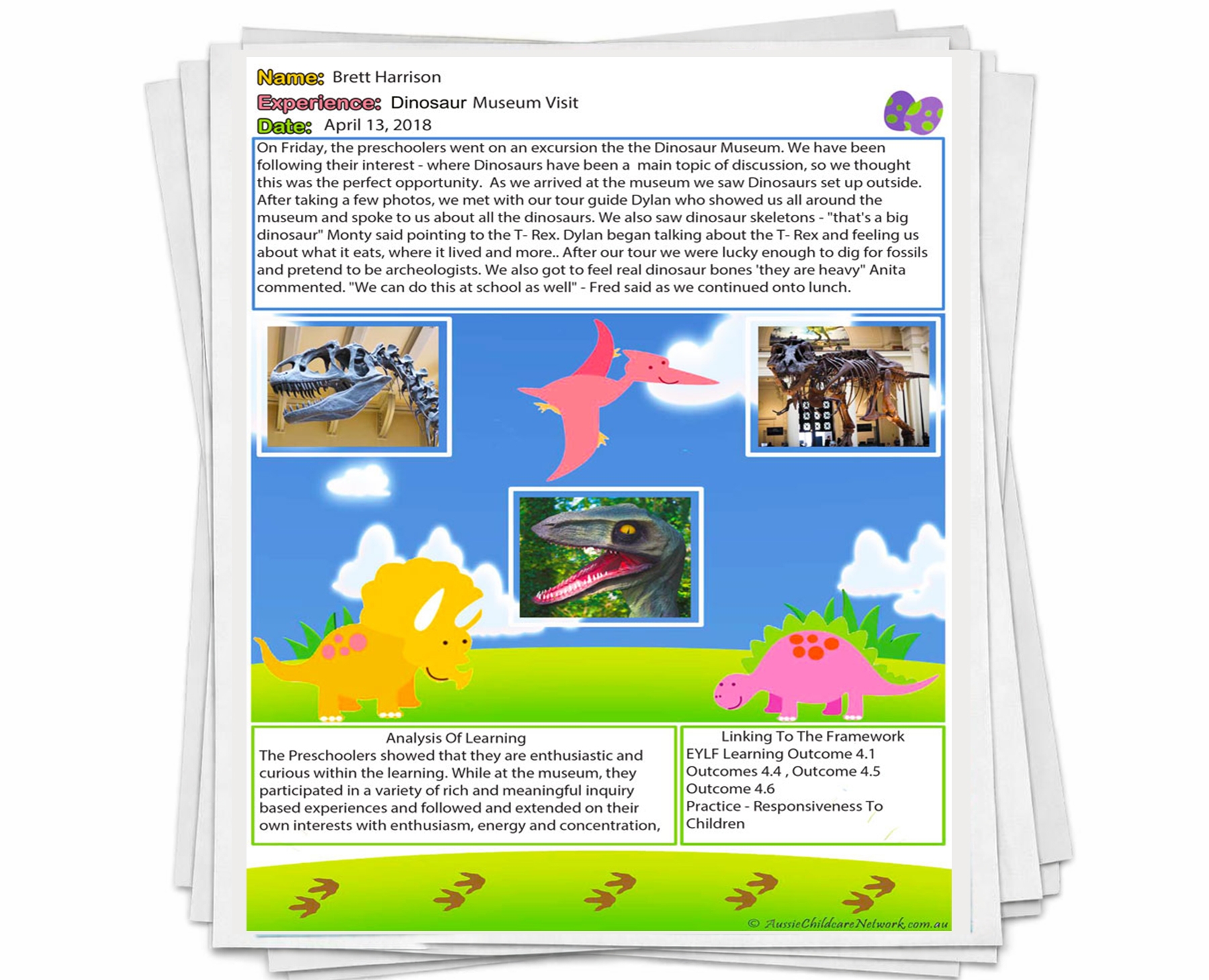 Dinosaur Learning Story