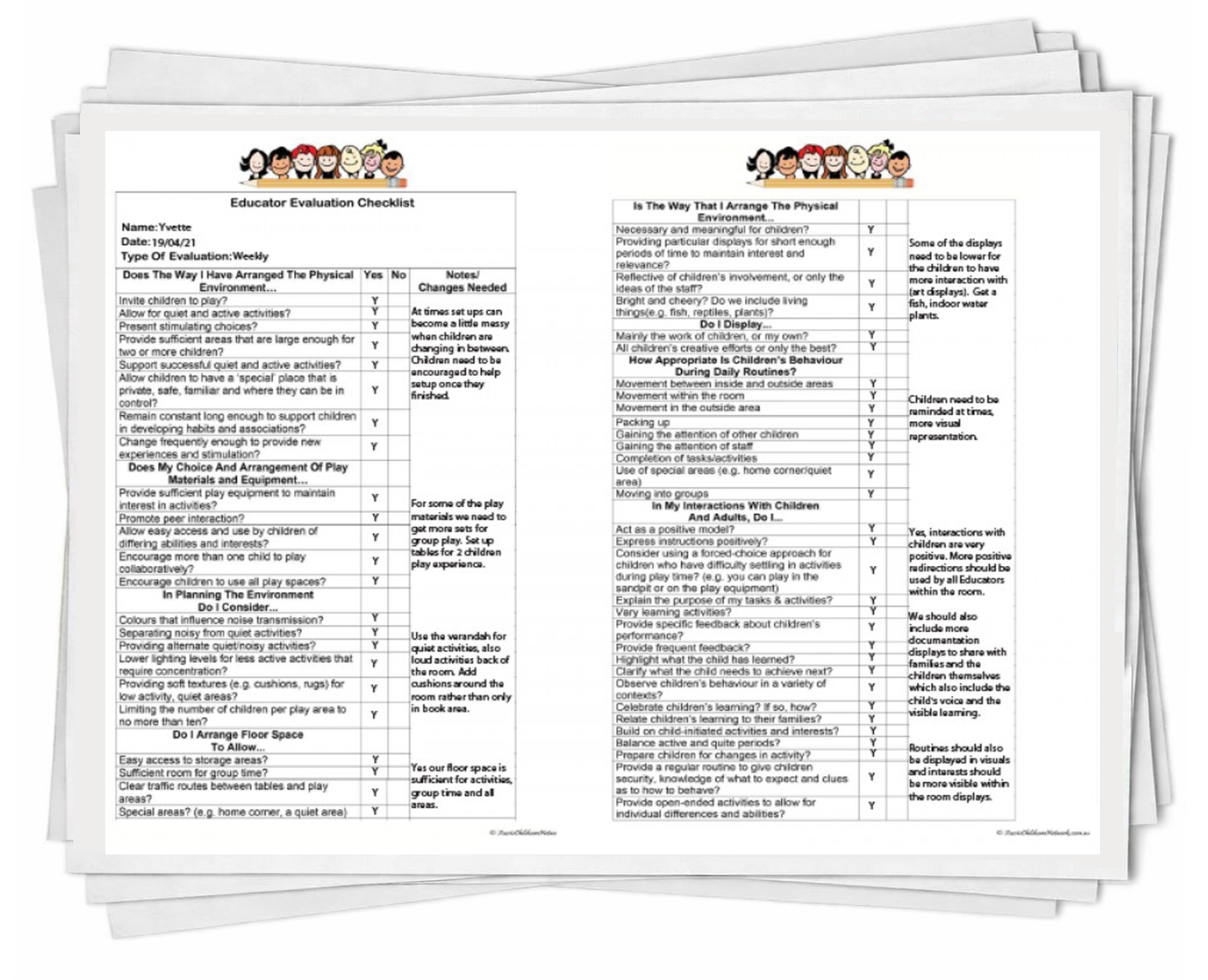 Educator Evaluation Checklist