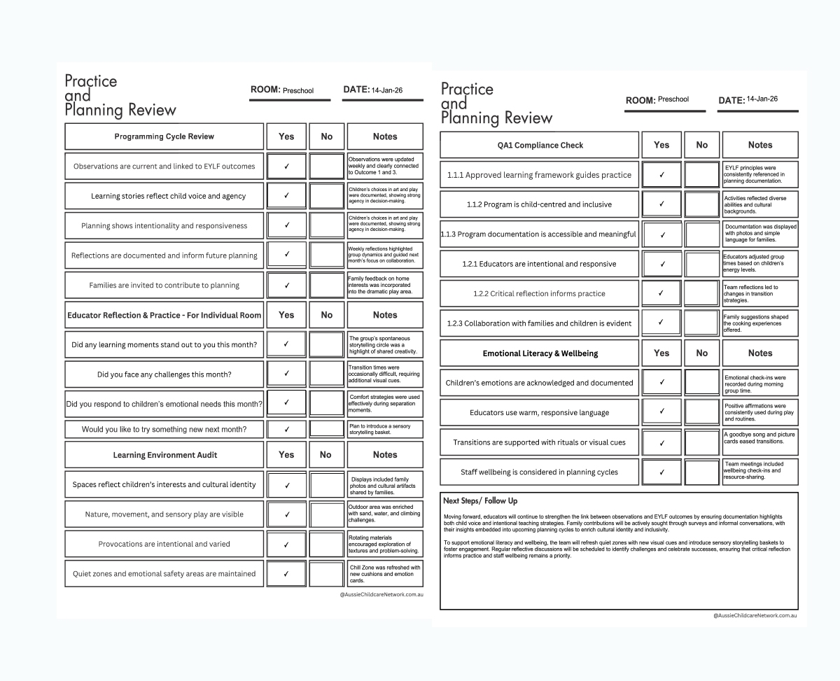 Practice and Planning Review
