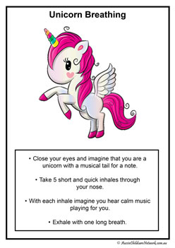 mindfulness breathing posters for children breathing exercises for children unicorn breathing exercise