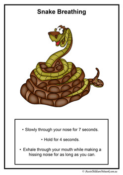 mindfulness breathing posters for children breathing exercises for children snake breathing exercise